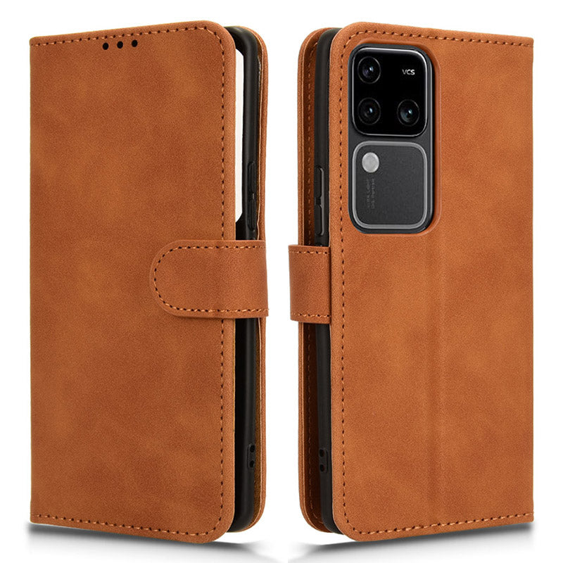 For vivo S18 Pro 5G Leather Case Skin-Touch Folio Stand Phone Protective Cover