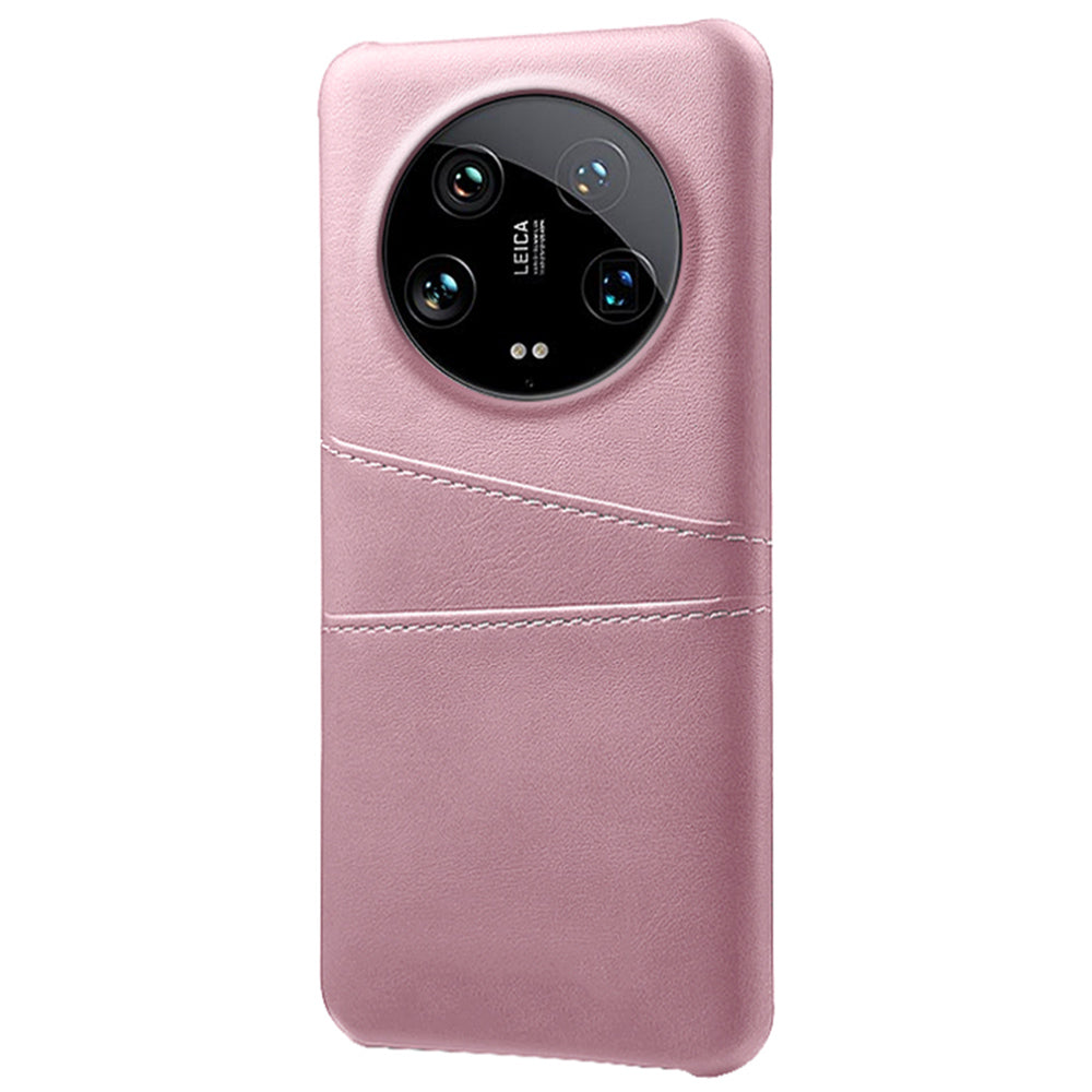 For Xiaomi 14 Ultra Mobile Phone Case PU Leather Coated PC Cover with 2 Card Slots