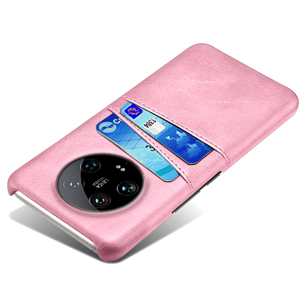 For Xiaomi 14 Ultra Mobile Phone Case PU Leather Coated PC Cover with 2 Card Slots