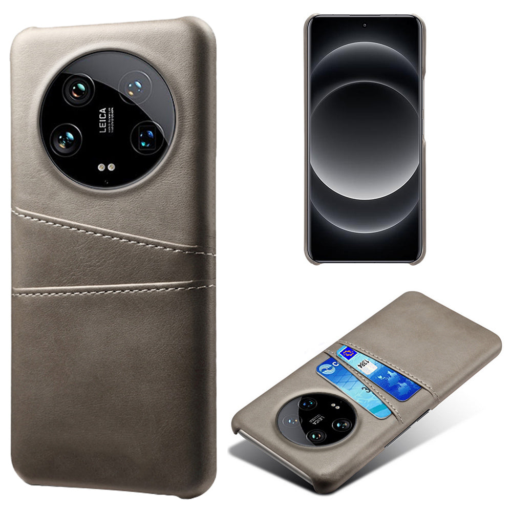 For Xiaomi 14 Ultra Mobile Phone Case PU Leather Coated PC Cover with 2 Card Slots