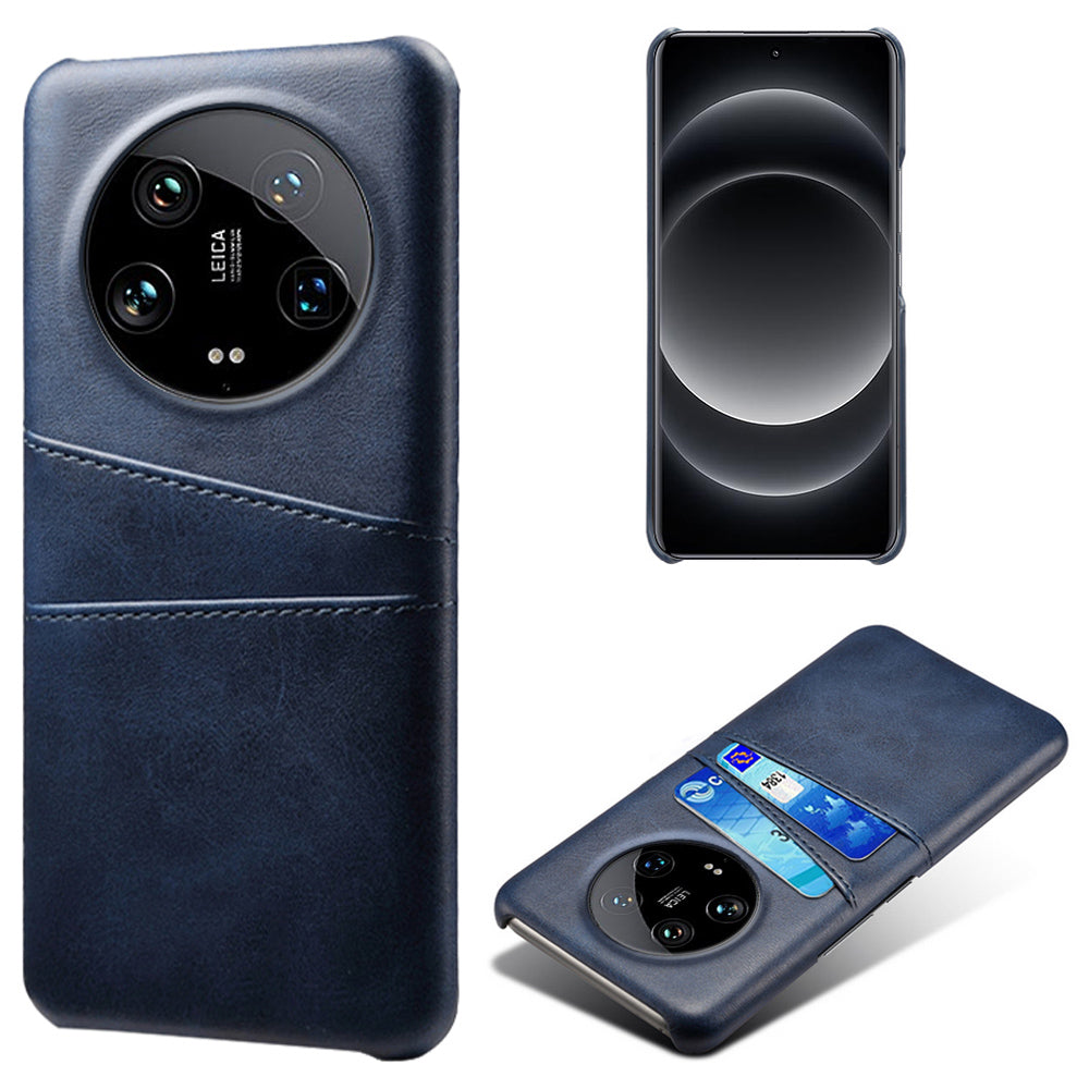 For Xiaomi 14 Ultra Mobile Phone Case PU Leather Coated PC Cover with 2 Card Slots