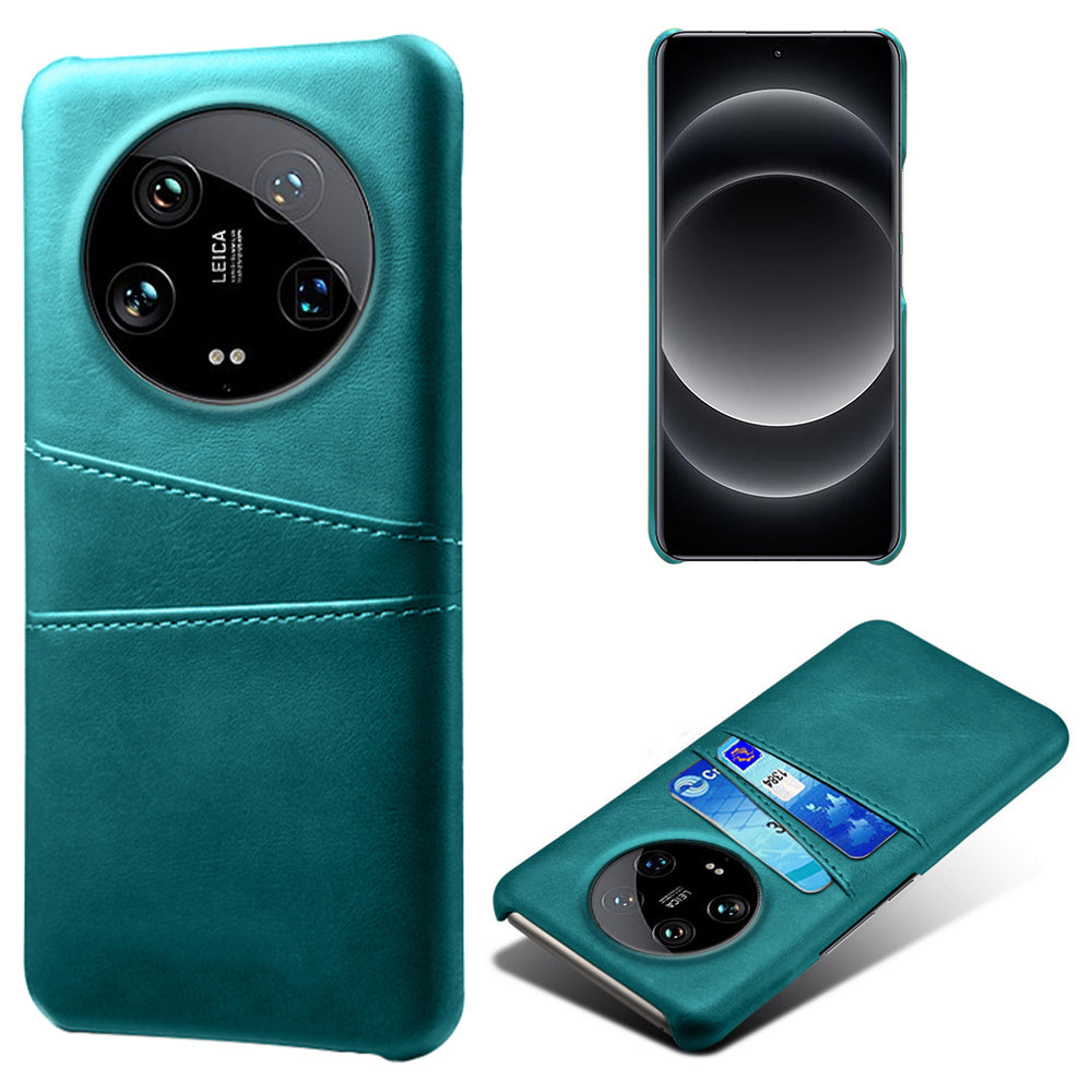 For Xiaomi 14 Ultra Mobile Phone Case PU Leather Coated PC Cover with 2 Card Slots