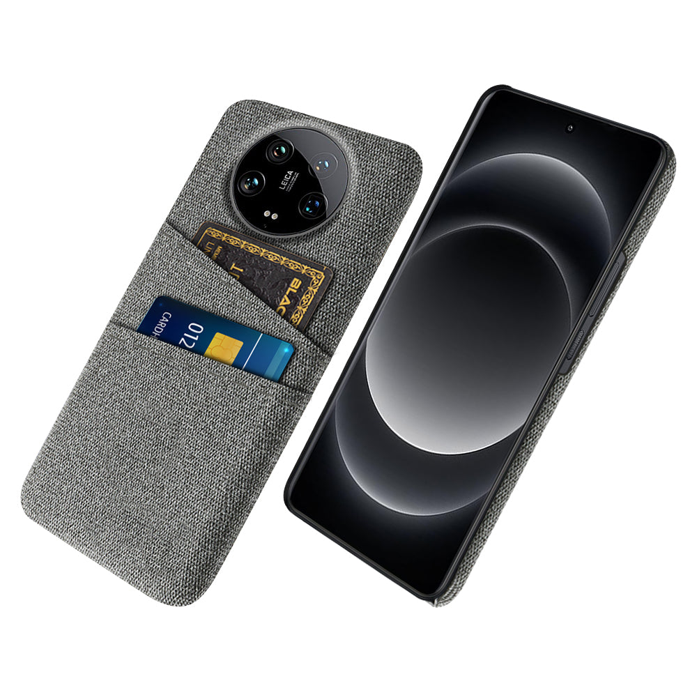 For Xiaomi 14 Ultra Case Cloth Texture Hard PC Phone Cover with Dual Card Slots