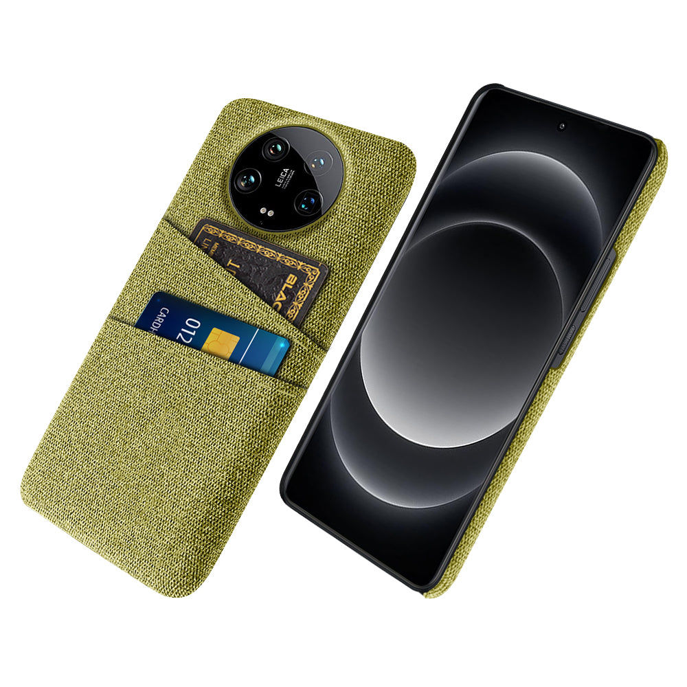 For Xiaomi 14 Ultra Case Cloth Texture Hard PC Phone Cover with Dual Card Slots