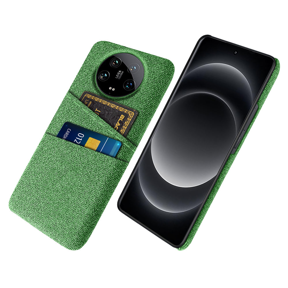 For Xiaomi 14 Ultra Case Cloth Texture Hard PC Phone Cover with Dual Card Slots