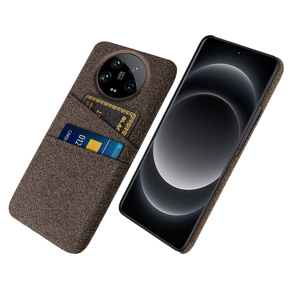 For Xiaomi 14 Ultra Case Cloth Texture Hard PC Phone Cover with Dual Card Slots