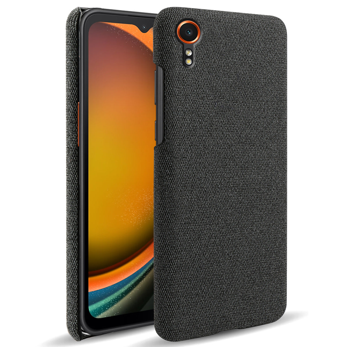 For Samsung Galaxy Xcover7 Case Fabric Cloth Texture Solid Color Design Back Phone Cover
