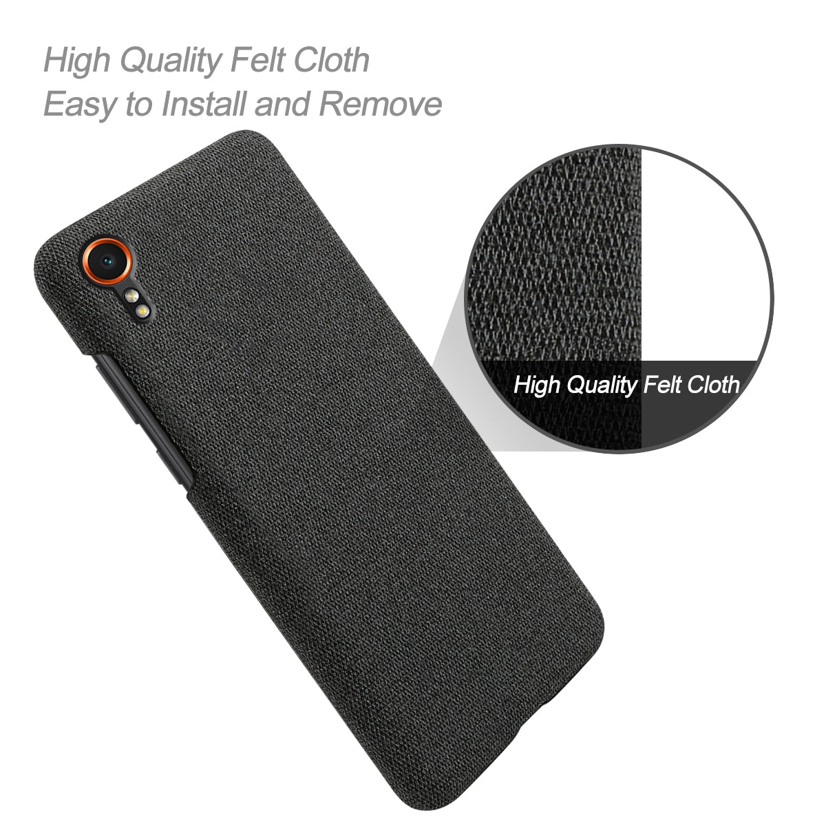 For Samsung Galaxy Xcover7 Case Fabric Cloth Texture Solid Color Design Back Phone Cover