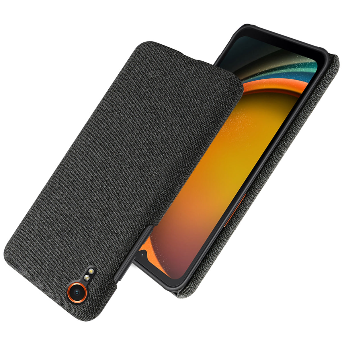 For Samsung Galaxy Xcover7 Case Fabric Cloth Texture Solid Color Design Back Phone Cover