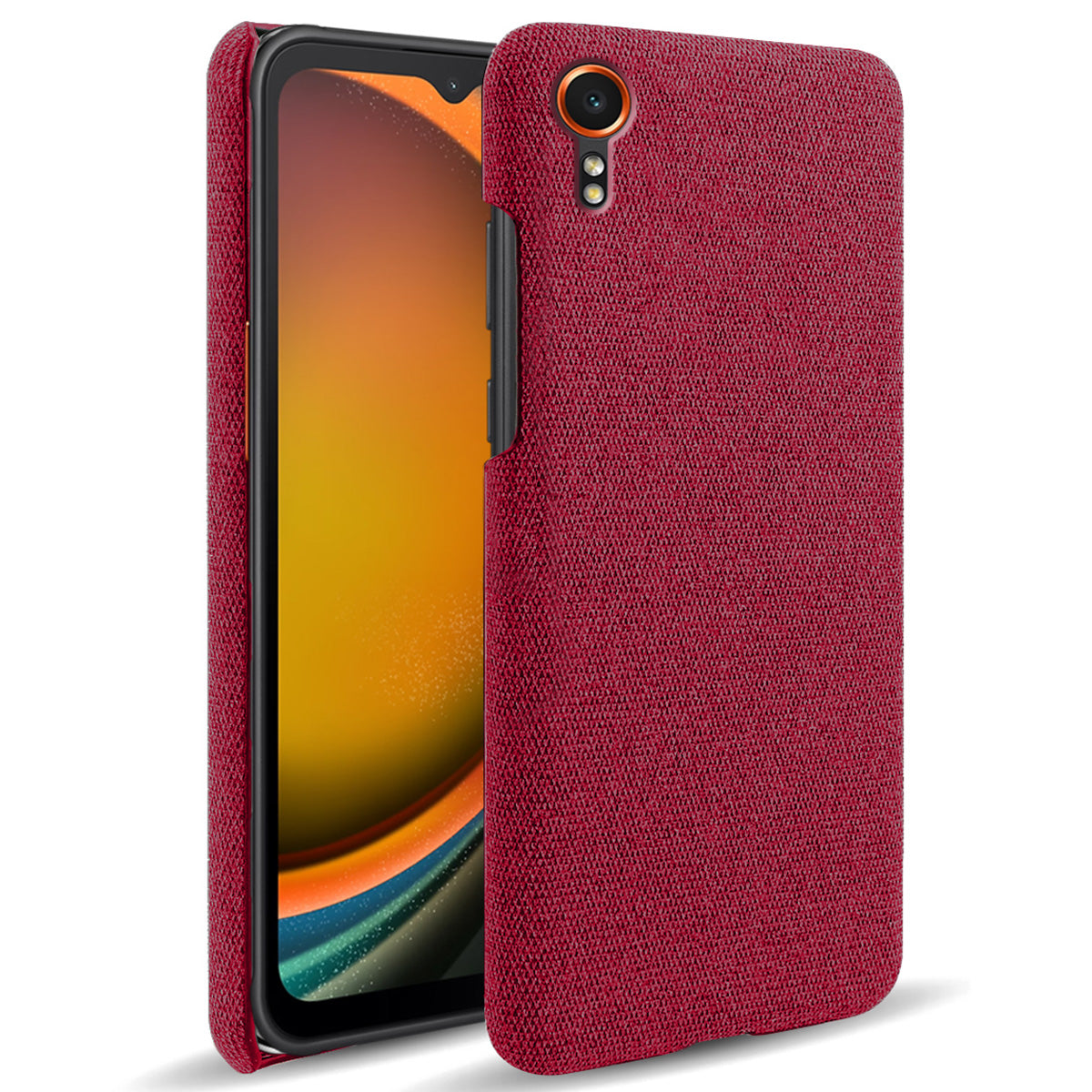 For Samsung Galaxy Xcover7 Case Fabric Cloth Texture Solid Color Design Back Phone Cover