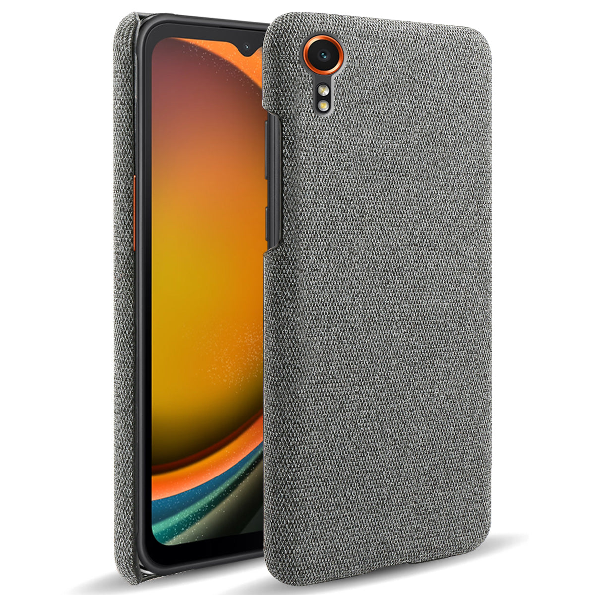 For Samsung Galaxy Xcover7 Case Fabric Cloth Texture Solid Color Design Back Phone Cover