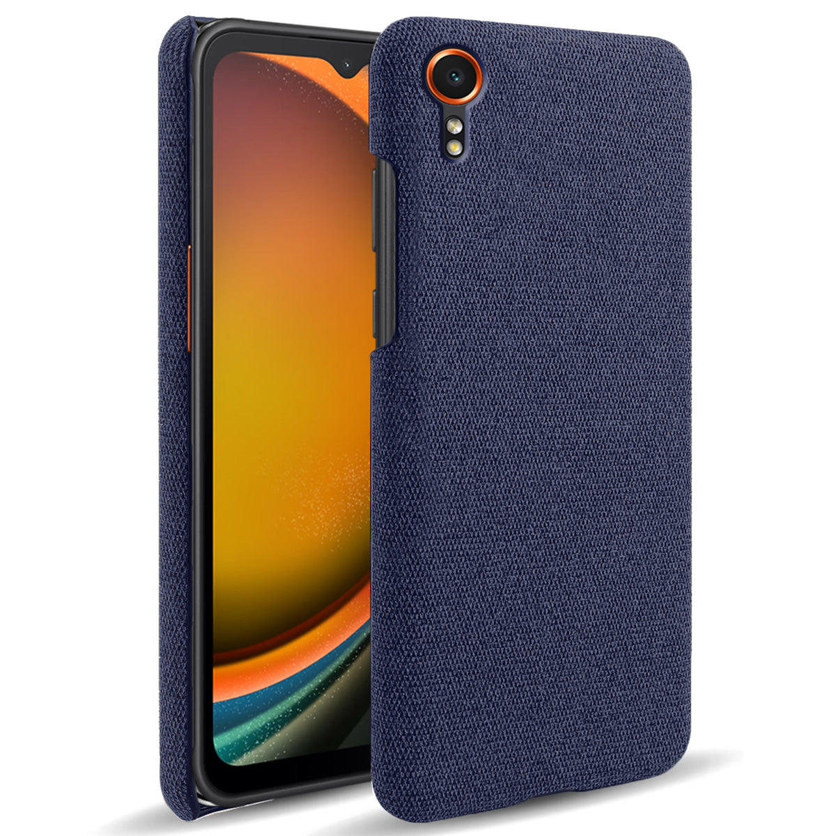 For Samsung Galaxy Xcover7 Case Fabric Cloth Texture Solid Color Design Back Phone Cover