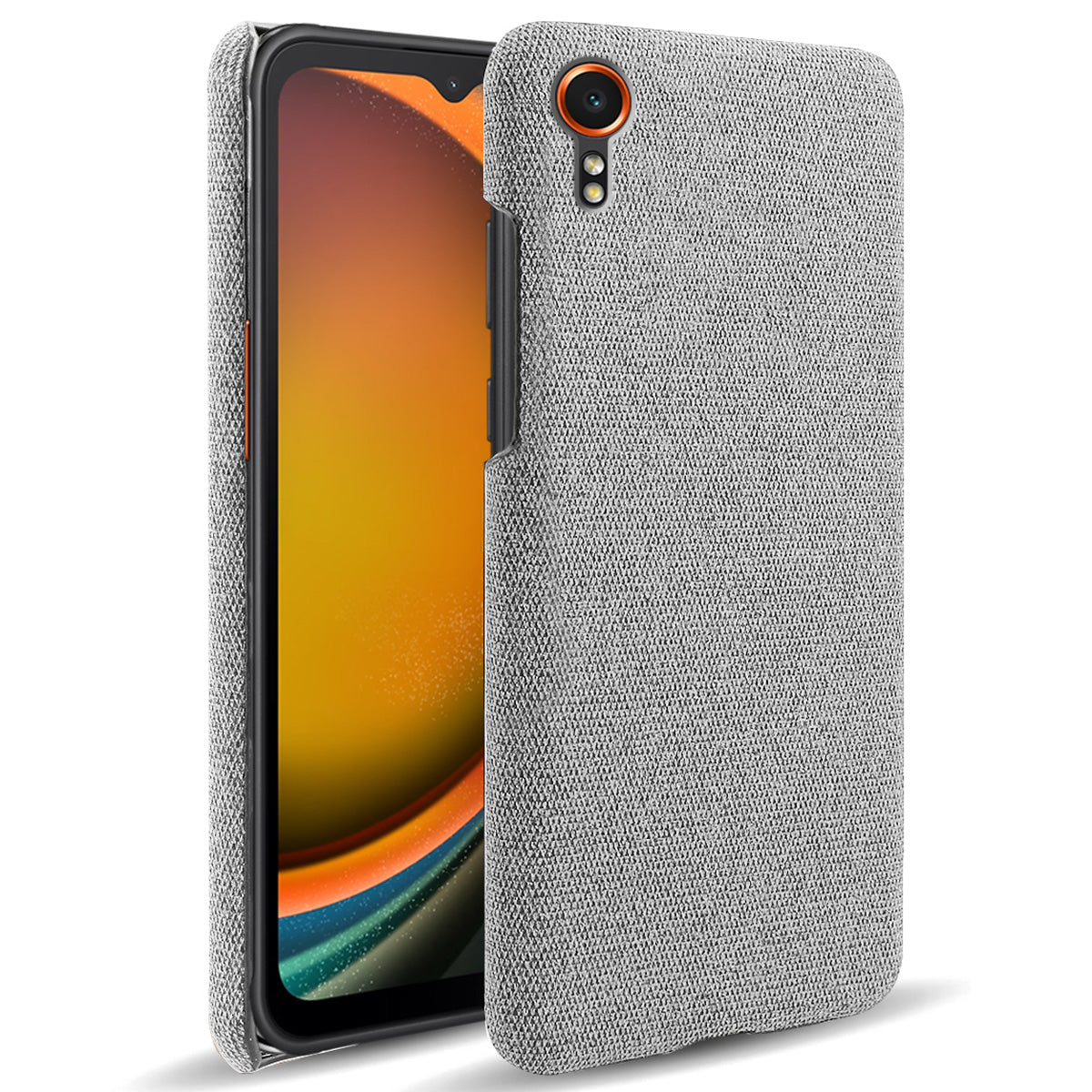 For Samsung Galaxy Xcover7 Case Fabric Cloth Texture Solid Color Design Back Phone Cover
