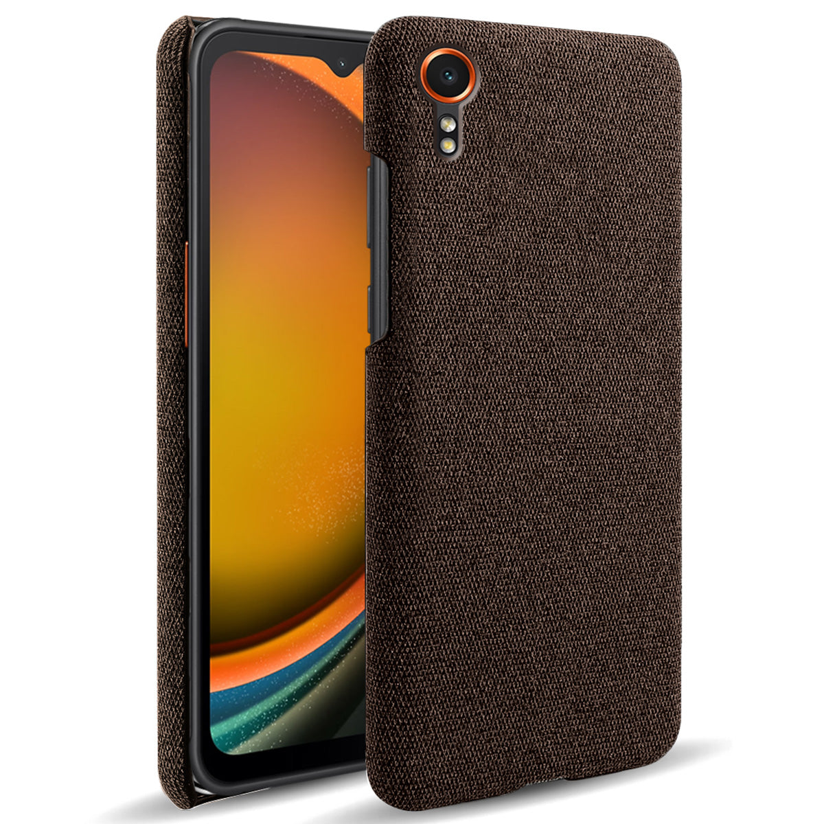 For Samsung Galaxy Xcover7 Case Fabric Cloth Texture Solid Color Design Back Phone Cover