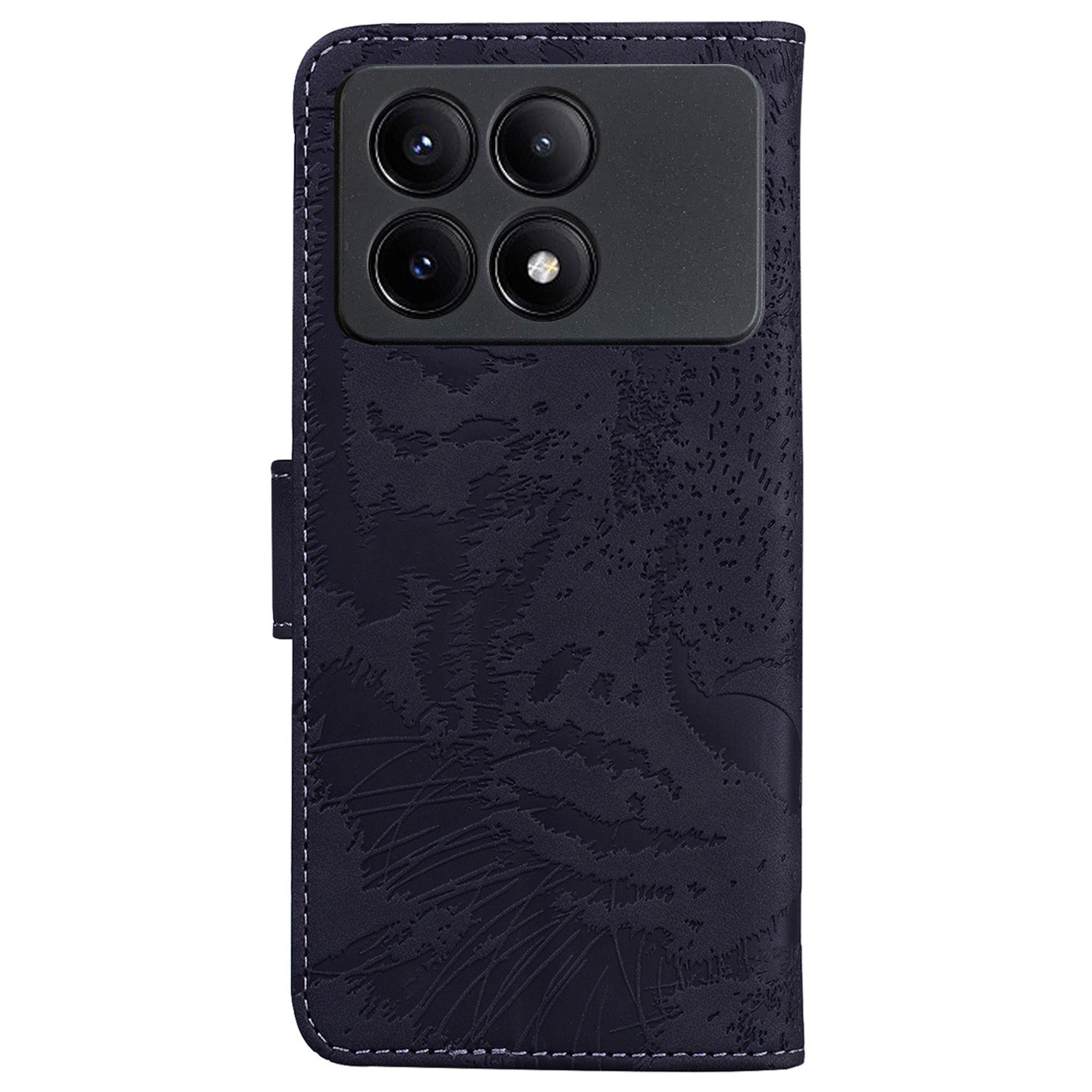 PU Leather Phone Stand Shell for Xiaomi Poco X6 Pro 5G / Redmi K70E 5G Cover Tiger Imprinted Pattern Case