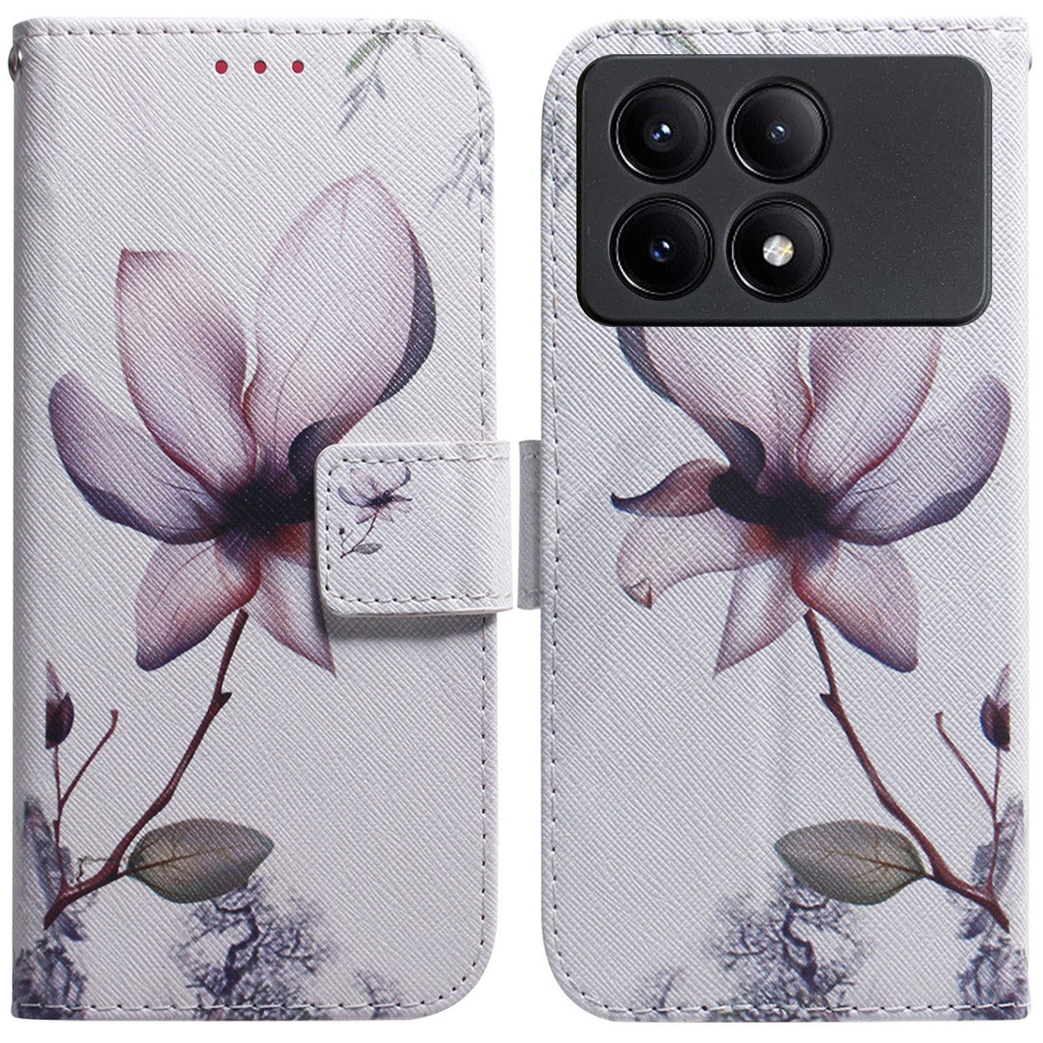 For Xiaomi Redmi K70E 5G / Poco X6 Pro 5G Magnetic Phone Case Leather Pattern Printing Stand Shell