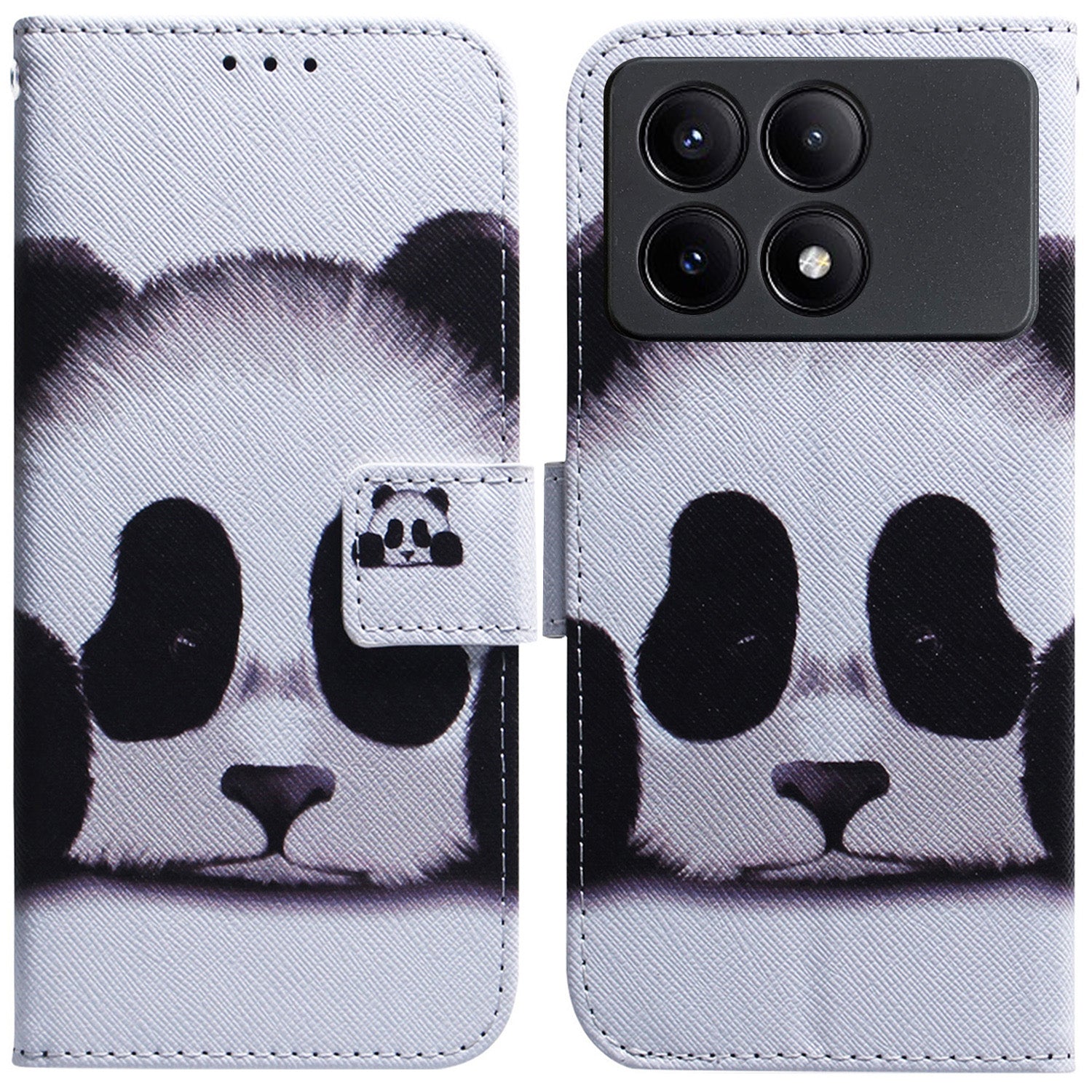 For Xiaomi Redmi K70E 5G / Poco X6 Pro 5G Magnetic Phone Case Leather Pattern Printing Stand Shell