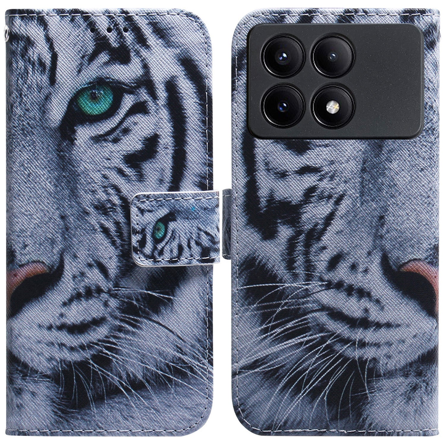 For Xiaomi Redmi K70E 5G / Poco X6 Pro 5G Magnetic Phone Case Leather Pattern Printing Stand Shell