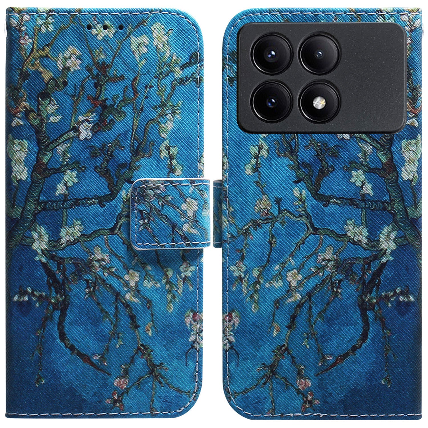 For Xiaomi Redmi K70E 5G / Poco X6 Pro 5G Magnetic Phone Case Leather Pattern Printing Stand Shell