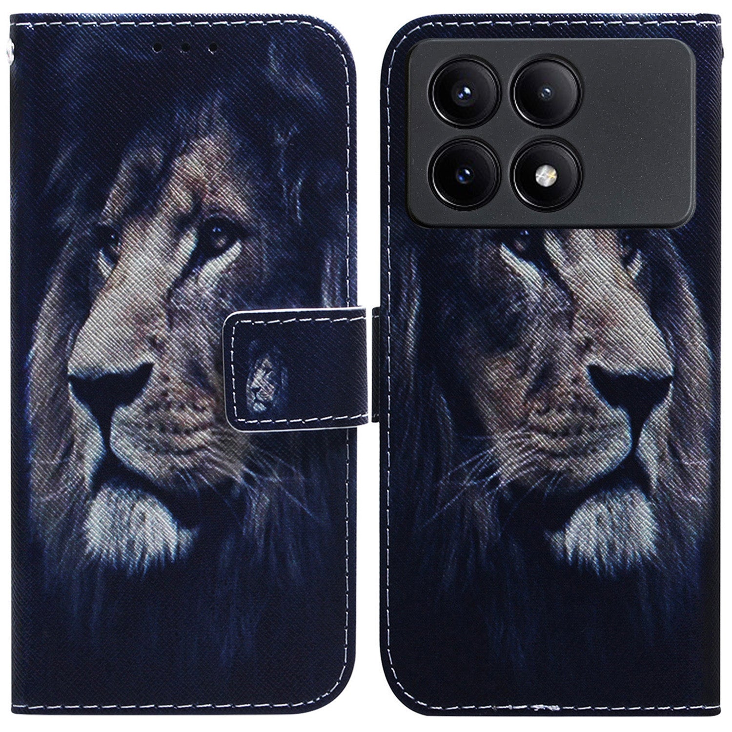 For Xiaomi Redmi K70E 5G / Poco X6 Pro 5G Magnetic Phone Case Leather Pattern Printing Stand Shell