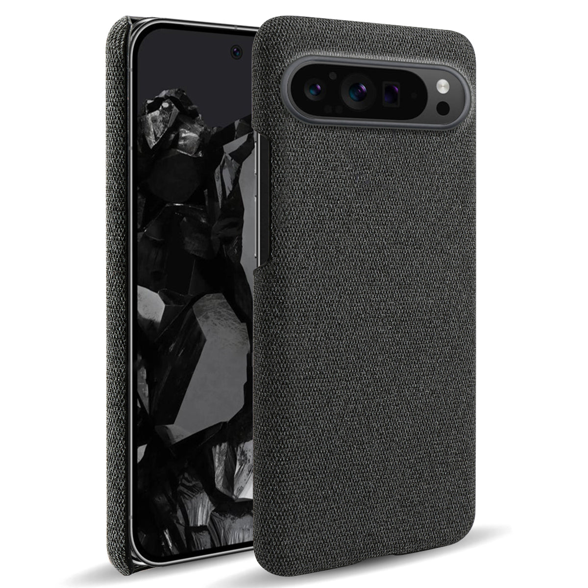 For Google Pixel 9 Pro Case Solid Color PC+Cloth Drop Protection Back Phone Cover