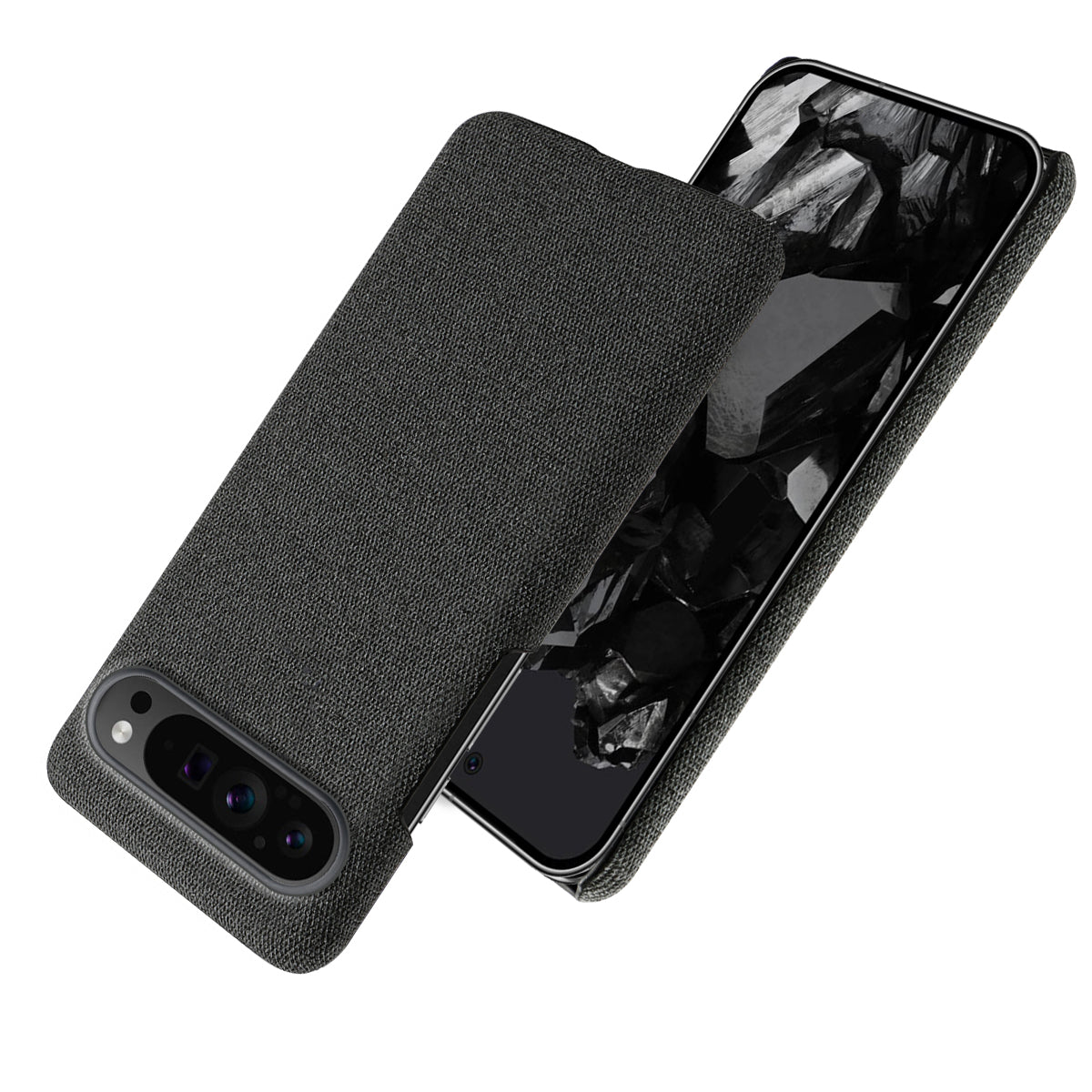 For Google Pixel 9 Pro Case Solid Color PC+Cloth Drop Protection Back Phone Cover