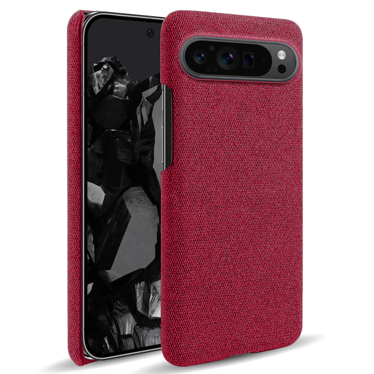 For Google Pixel 9 Pro Case Solid Color PC+Cloth Drop Protection Back Phone Cover