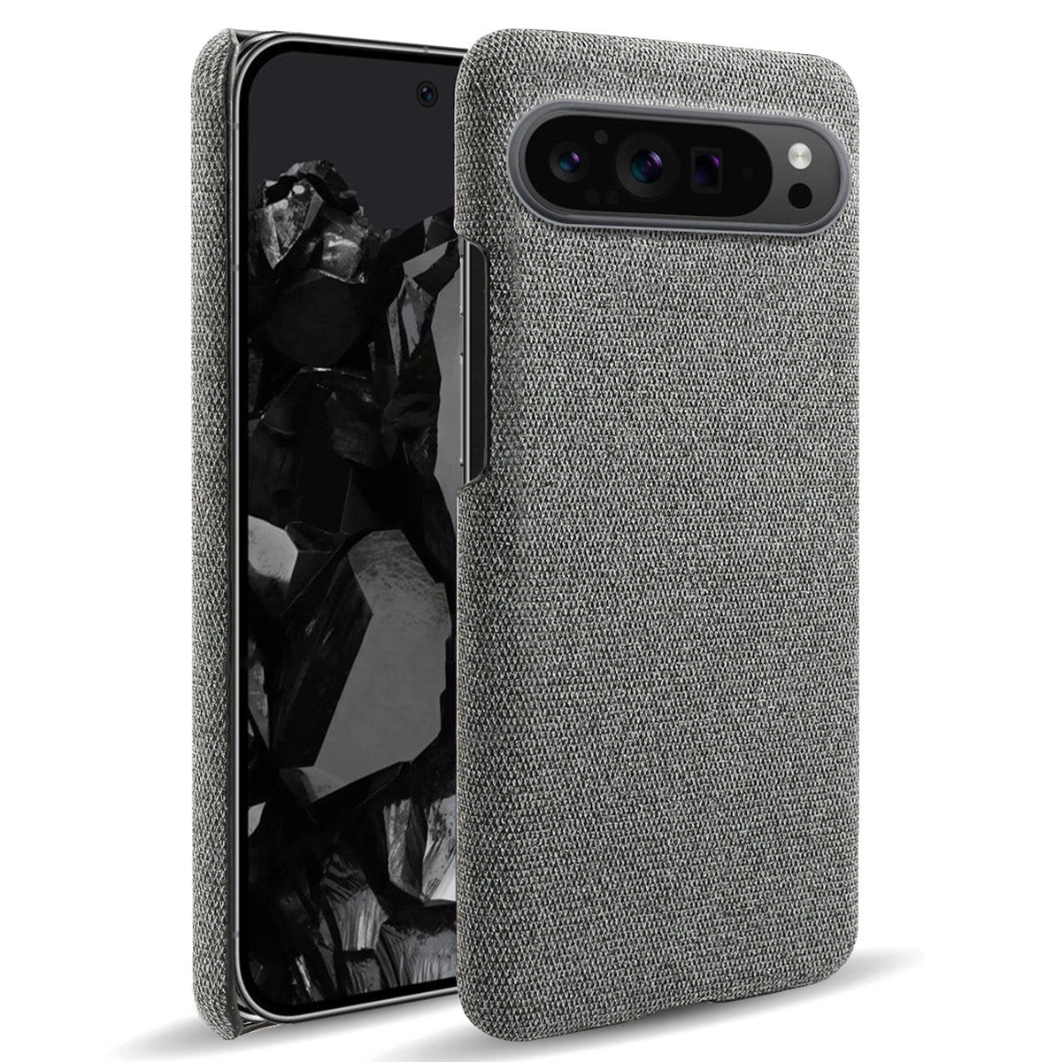For Google Pixel 9 Pro Case Solid Color PC+Cloth Drop Protection Back Phone Cover