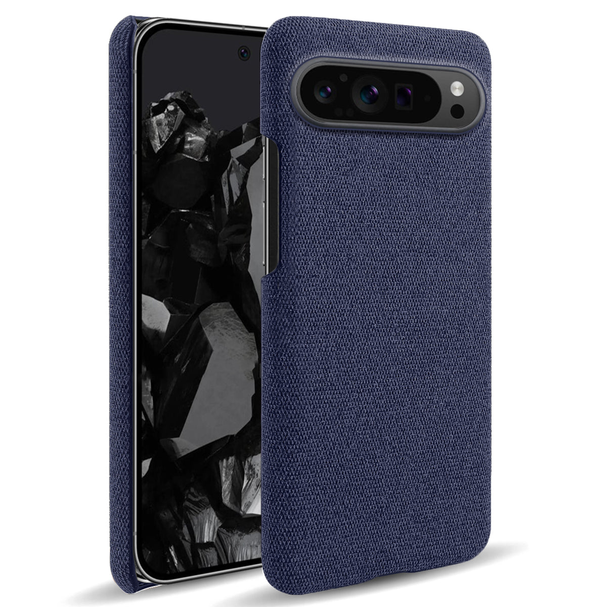For Google Pixel 9 Pro Case Solid Color PC+Cloth Drop Protection Back Phone Cover