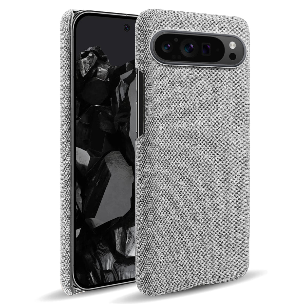 For Google Pixel 9 Pro Case Solid Color PC+Cloth Drop Protection Back Phone Cover