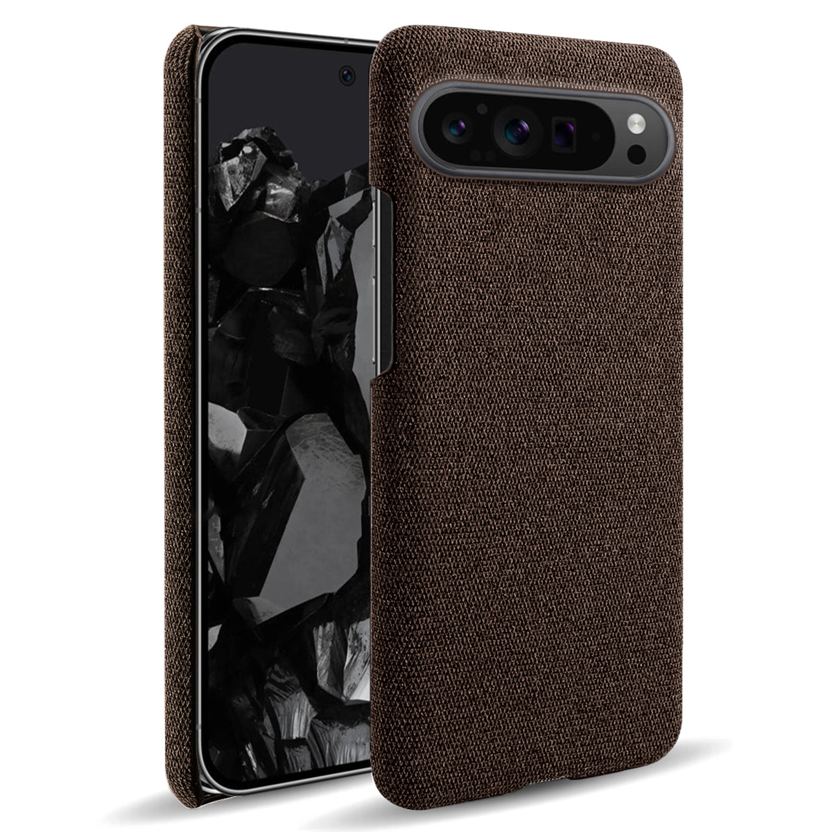For Google Pixel 9 Pro Case Solid Color PC+Cloth Drop Protection Back Phone Cover
