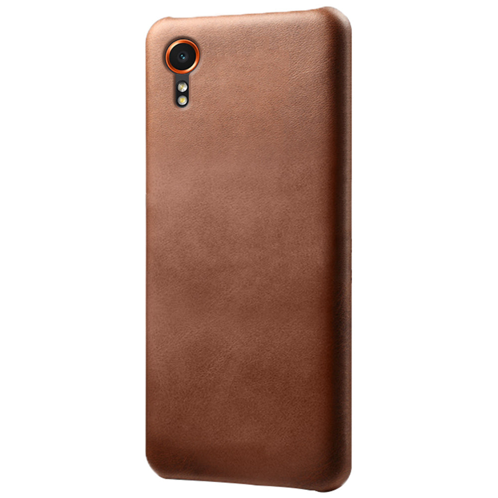 For Samsung Galaxy Xcover7 Case Shock-Absorbent PU Leather+PC Calf Texture Phone Cover