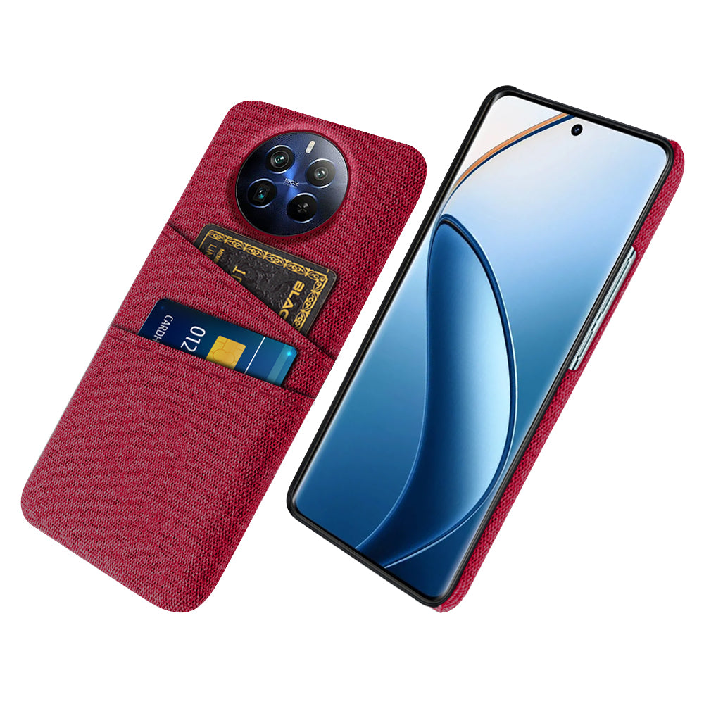 For Realme 12 Pro 5G / 12 Pro+ 5G Case Cloth Texture Scratch-resistant Phone Shell with Dual Card Holder