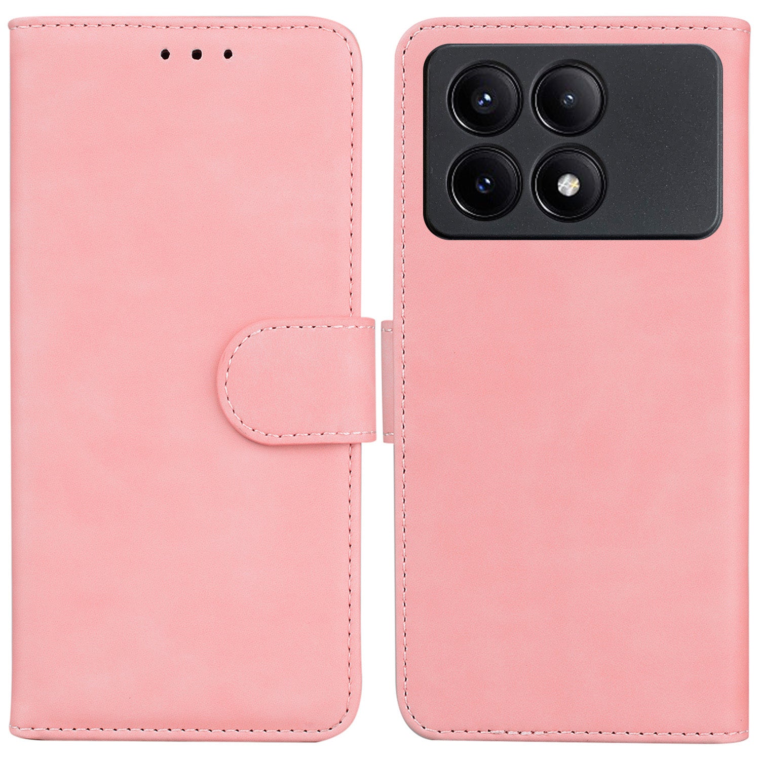 For Xiaomi Redmi K70E 5G / Poco X6 Pro 5G Case PU Leather Phone Protector Pure Color Protective Phone Stand