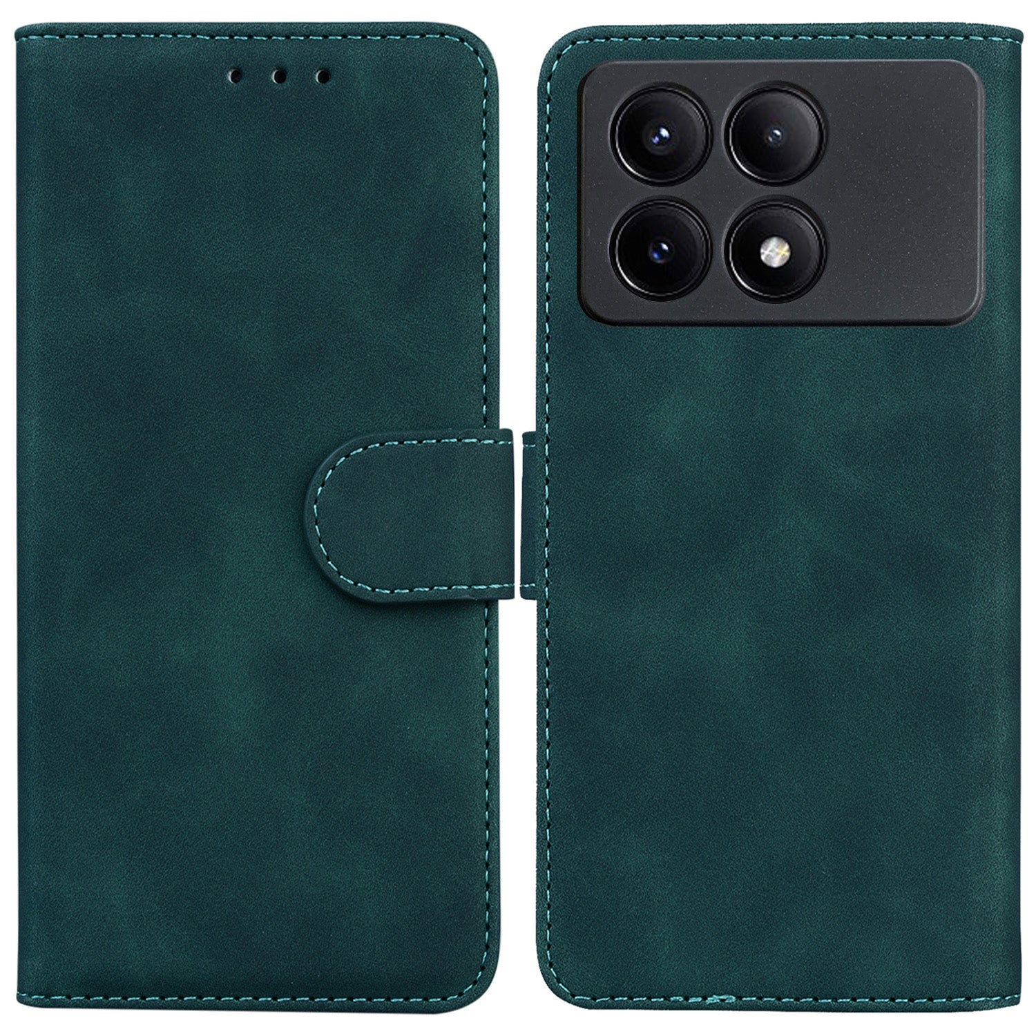 For Xiaomi Redmi K70E 5G / Poco X6 Pro 5G Case PU Leather Phone Protector Pure Color Protective Phone Stand