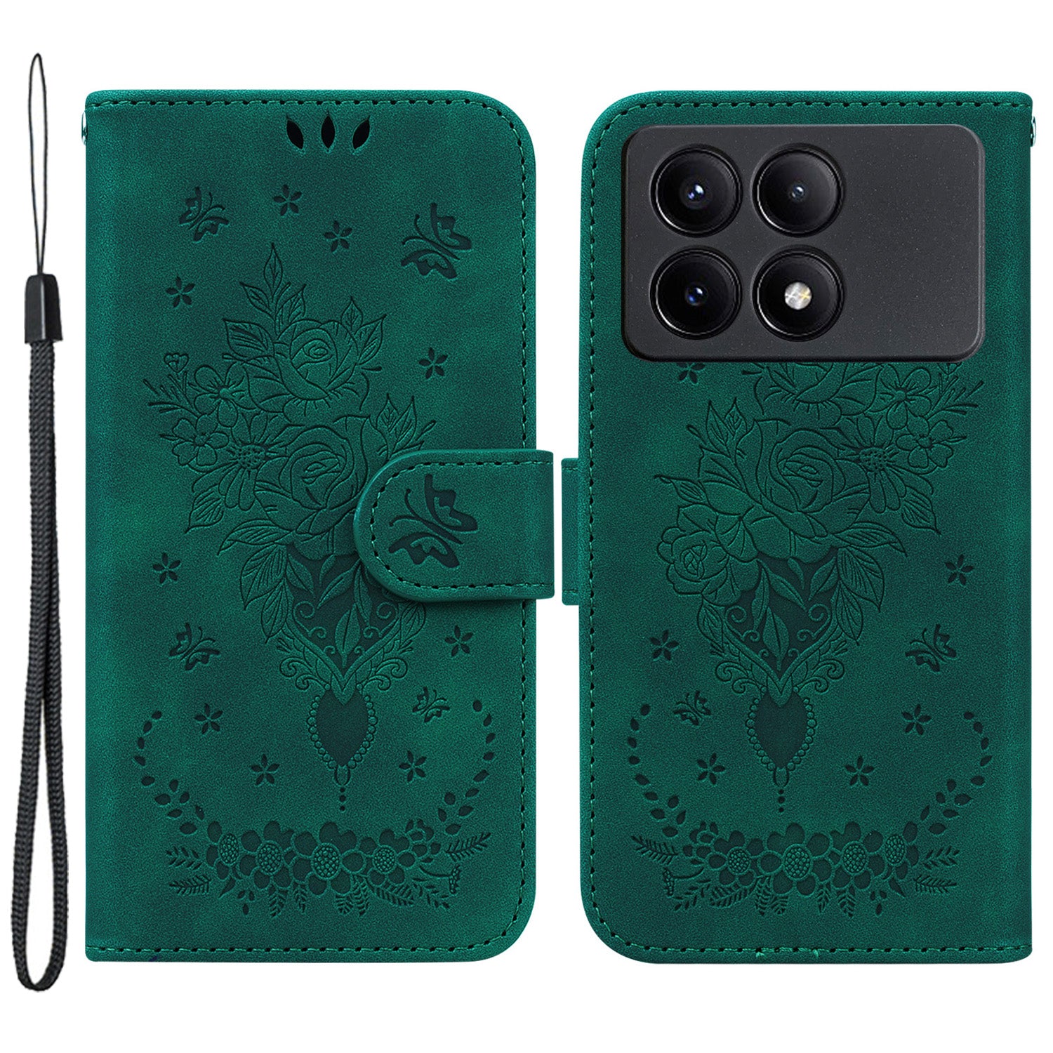 For Xiaomi Redmi K70E 5G / Poco X6 Pro 5G Leather Case Flower Pattern Wallet Style Phone Protector