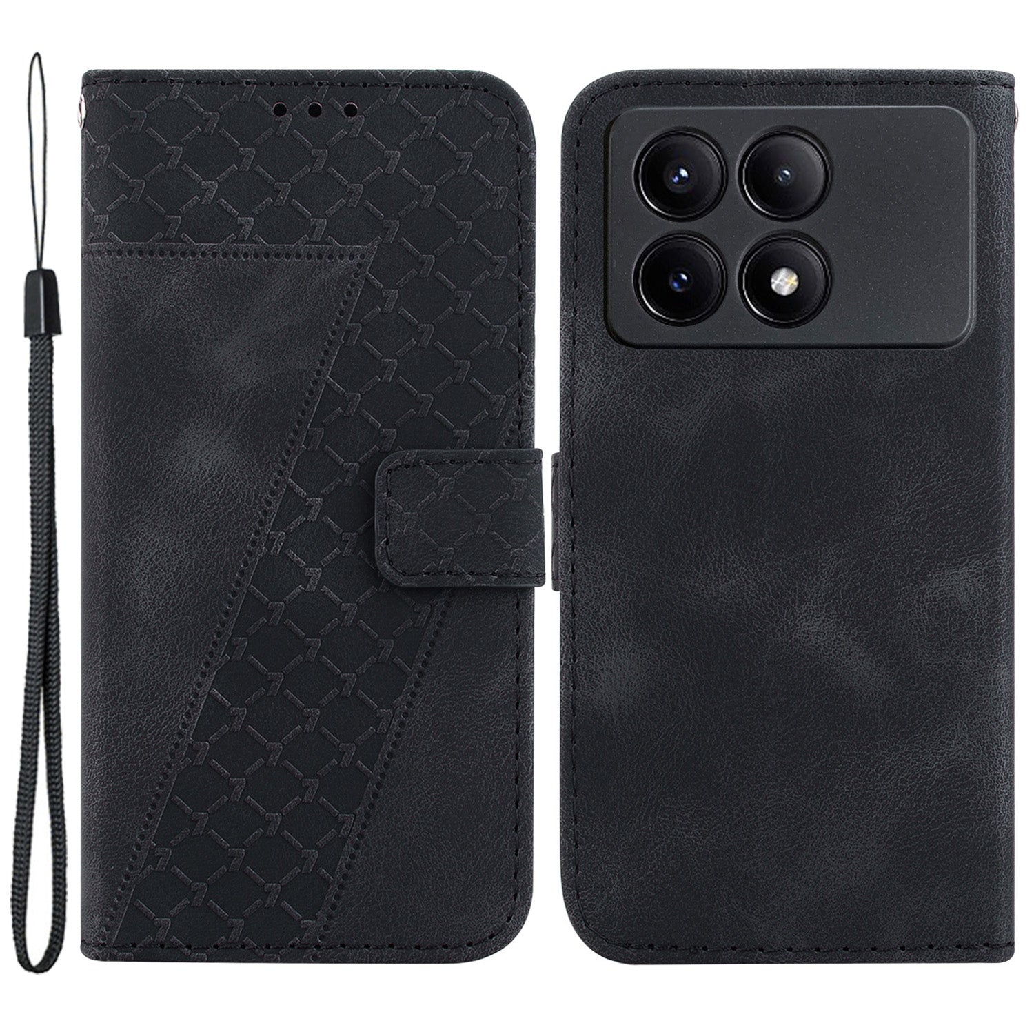 For Xiaomi Redmi K70E 5G / Poco X6 Pro 5G Case 7-Shape Imprinted Phone Wallet Cover