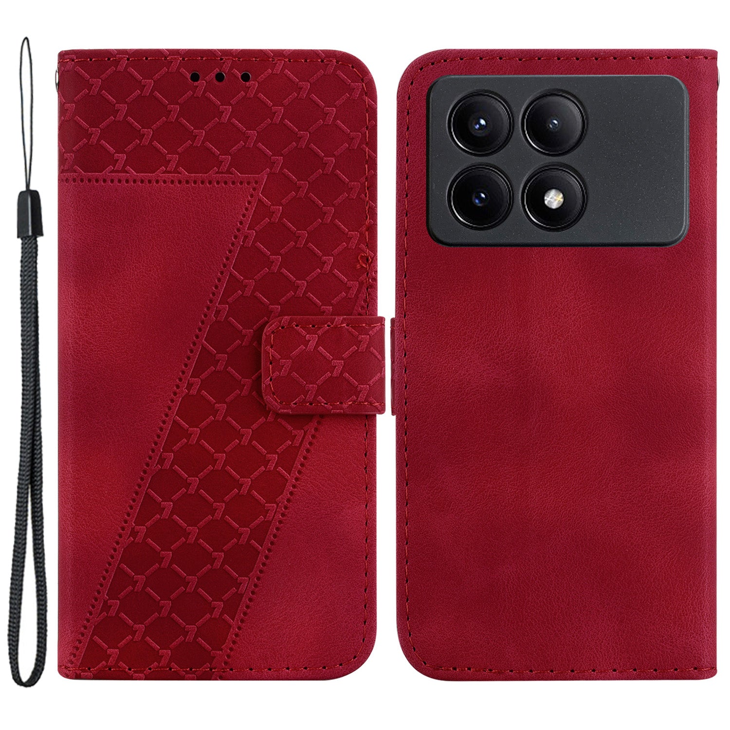 For Xiaomi Redmi K70E 5G / Poco X6 Pro 5G Case 7-Shape Imprinted Phone Wallet Cover