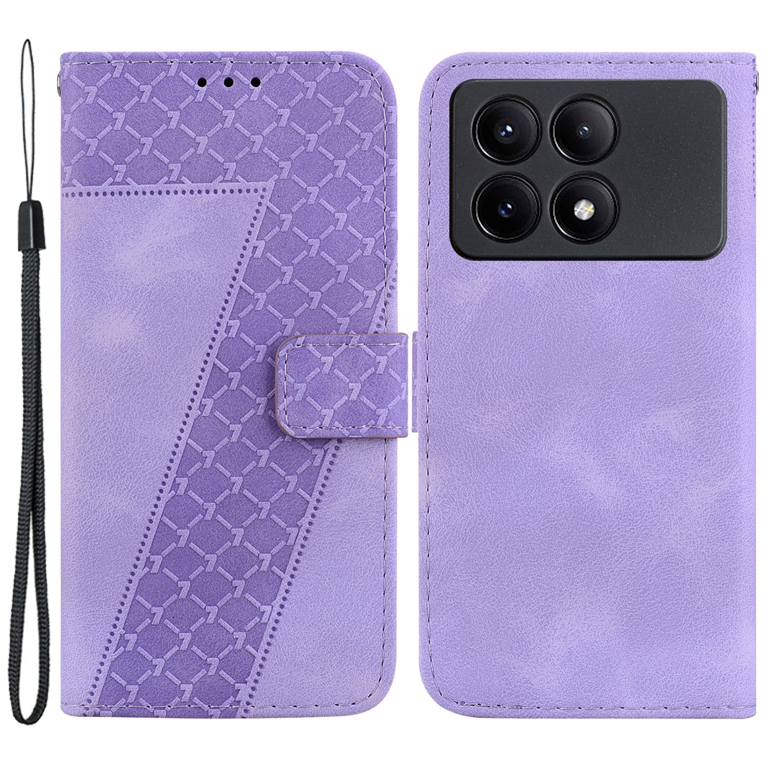 For Xiaomi Redmi K70E 5G / Poco X6 Pro 5G Case 7-Shape Imprinted Phone Wallet Cover