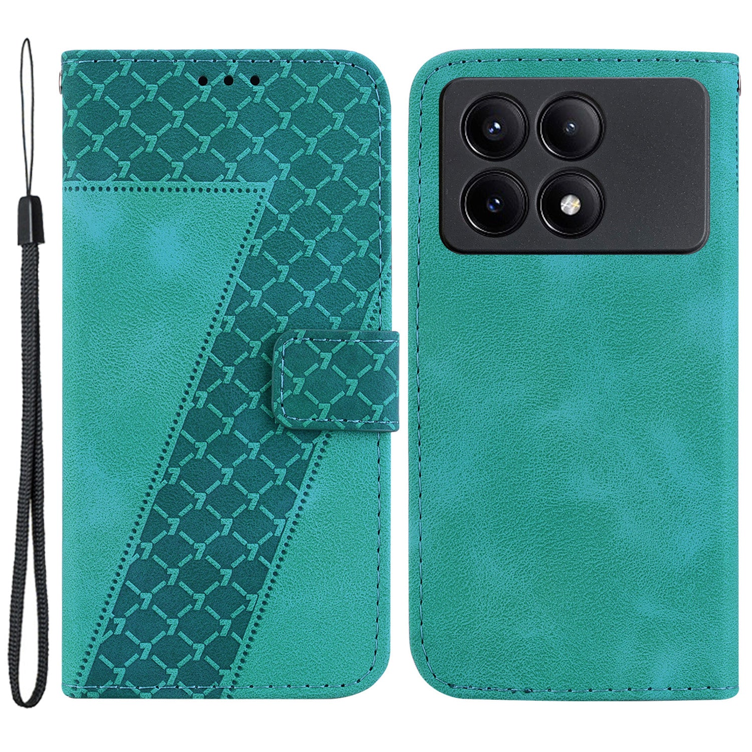 For Xiaomi Redmi K70E 5G / Poco X6 Pro 5G Case 7-Shape Imprinted Phone Wallet Cover