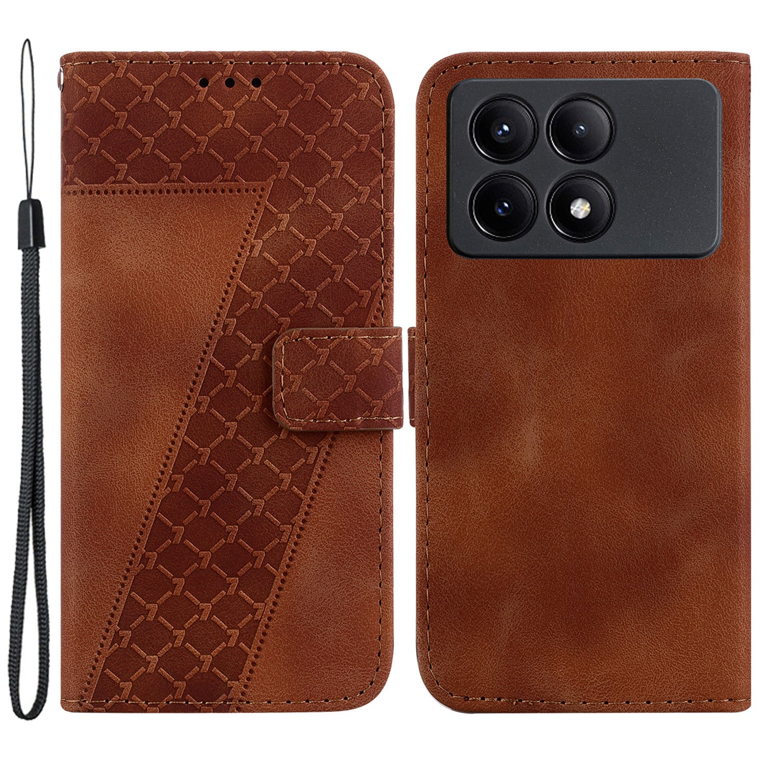 For Xiaomi Redmi K70E 5G / Poco X6 Pro 5G Case 7-Shape Imprinted Phone Wallet Cover