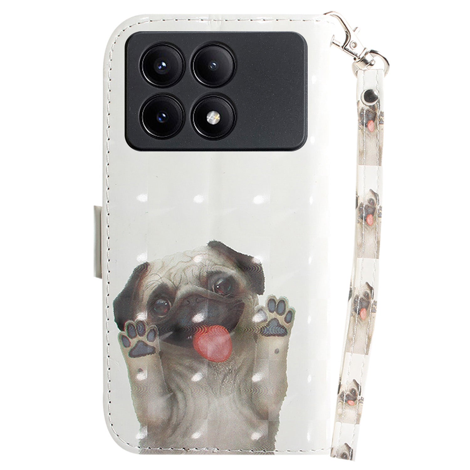 For Xiaomi Redmi K70E 5G / Poco X6 Pro 5G Leather Cover Stylish Printed Phone Case with Strap