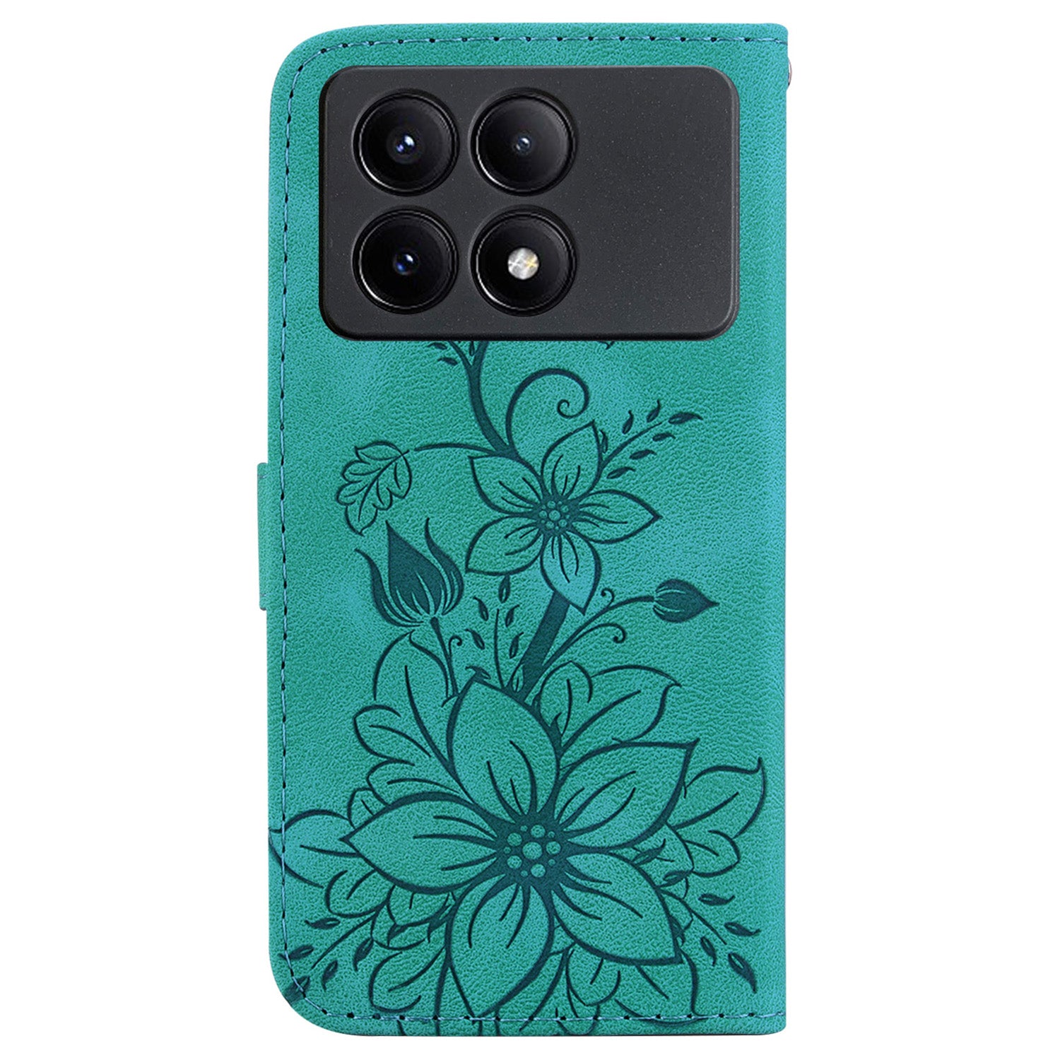 For Xiaomi Redmi K70E 5G / Poco X6 Pro 5G Cover Leather Wallet Case Lily Flower Imprint Phone Shell