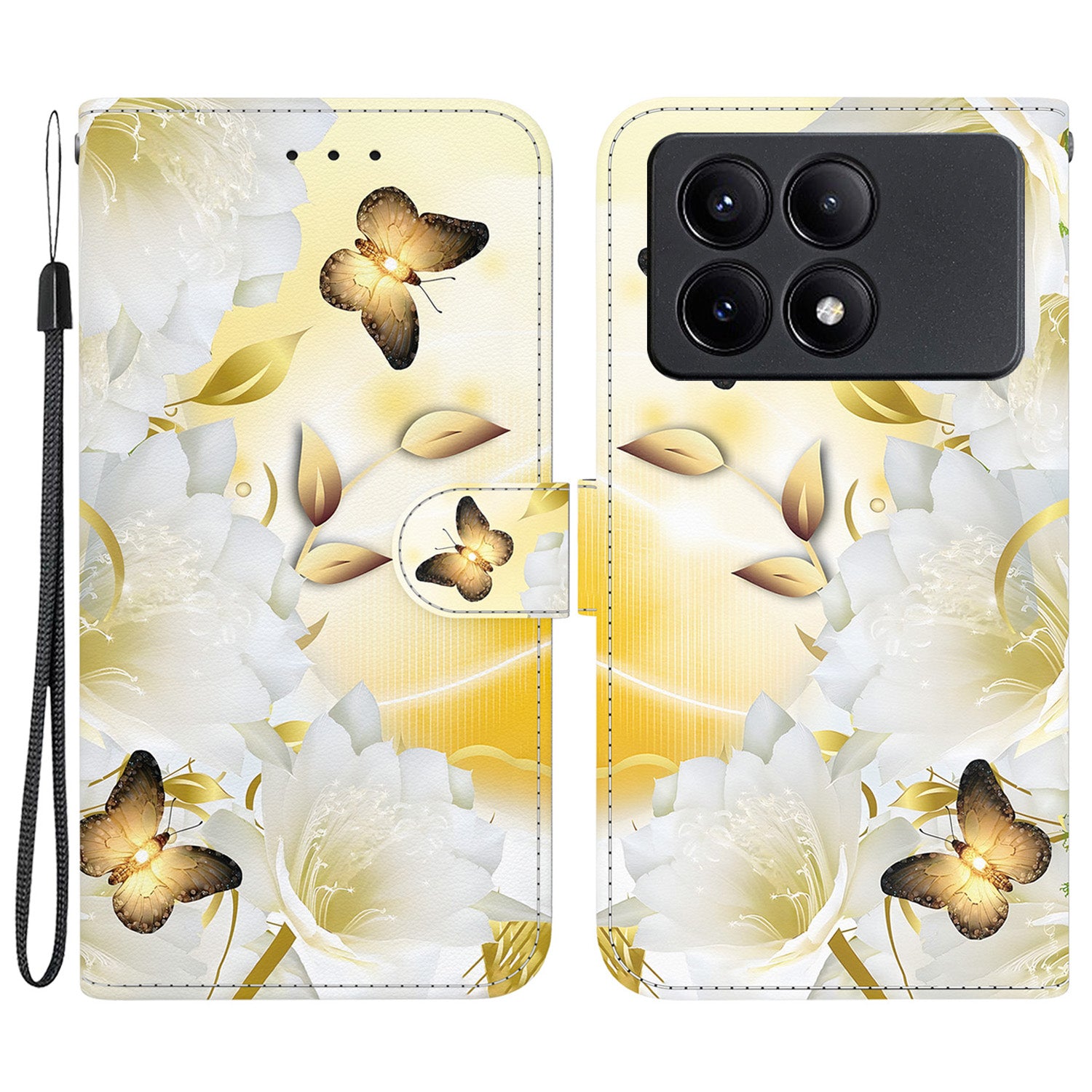 For Xiaomi Redmi K70E 5G / Poco X6 Pro 5G Case Anti-fall Leather Pattern Printing Phone Cover