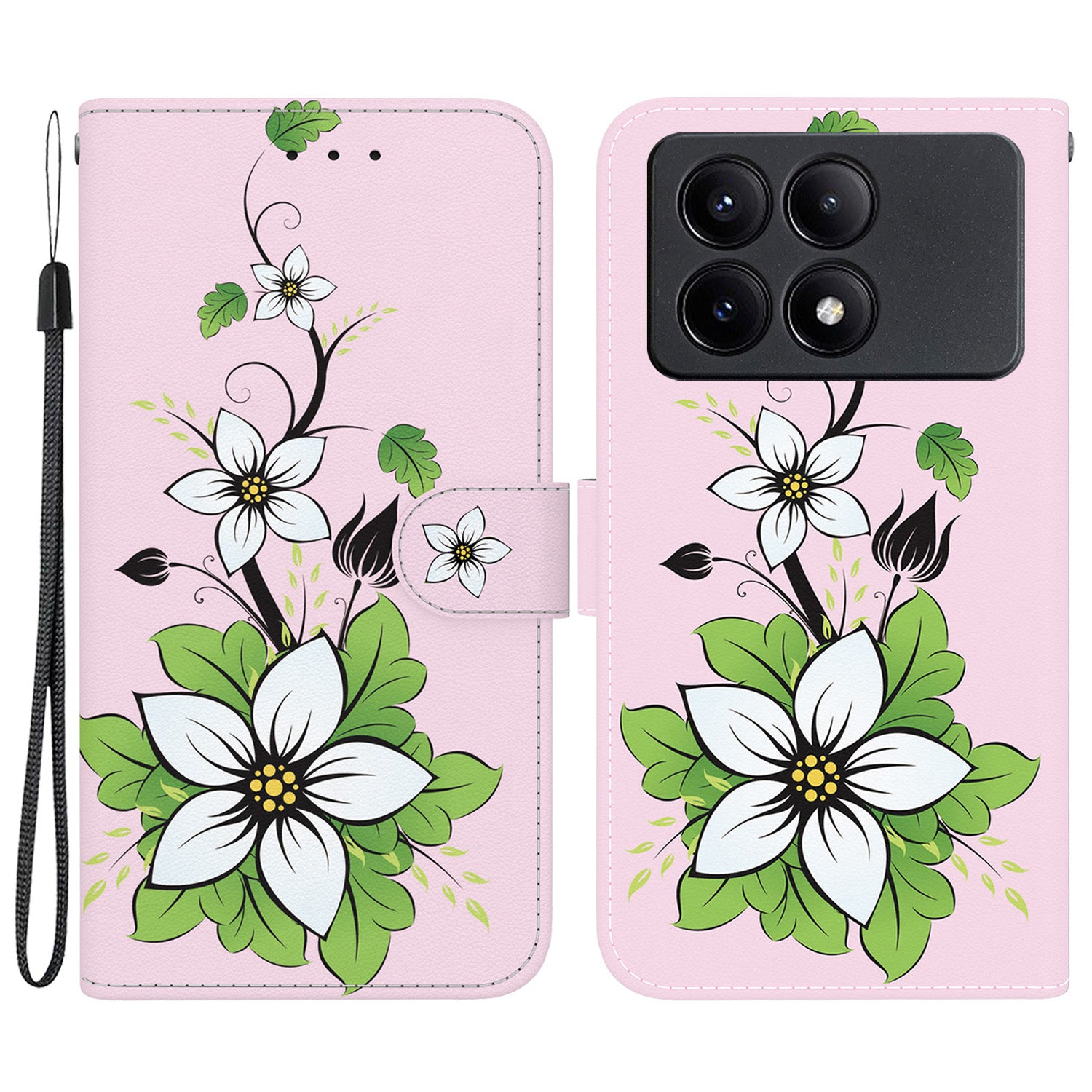 For Xiaomi Redmi K70E 5G / Poco X6 Pro 5G Case Anti-fall Leather Pattern Printing Phone Cover