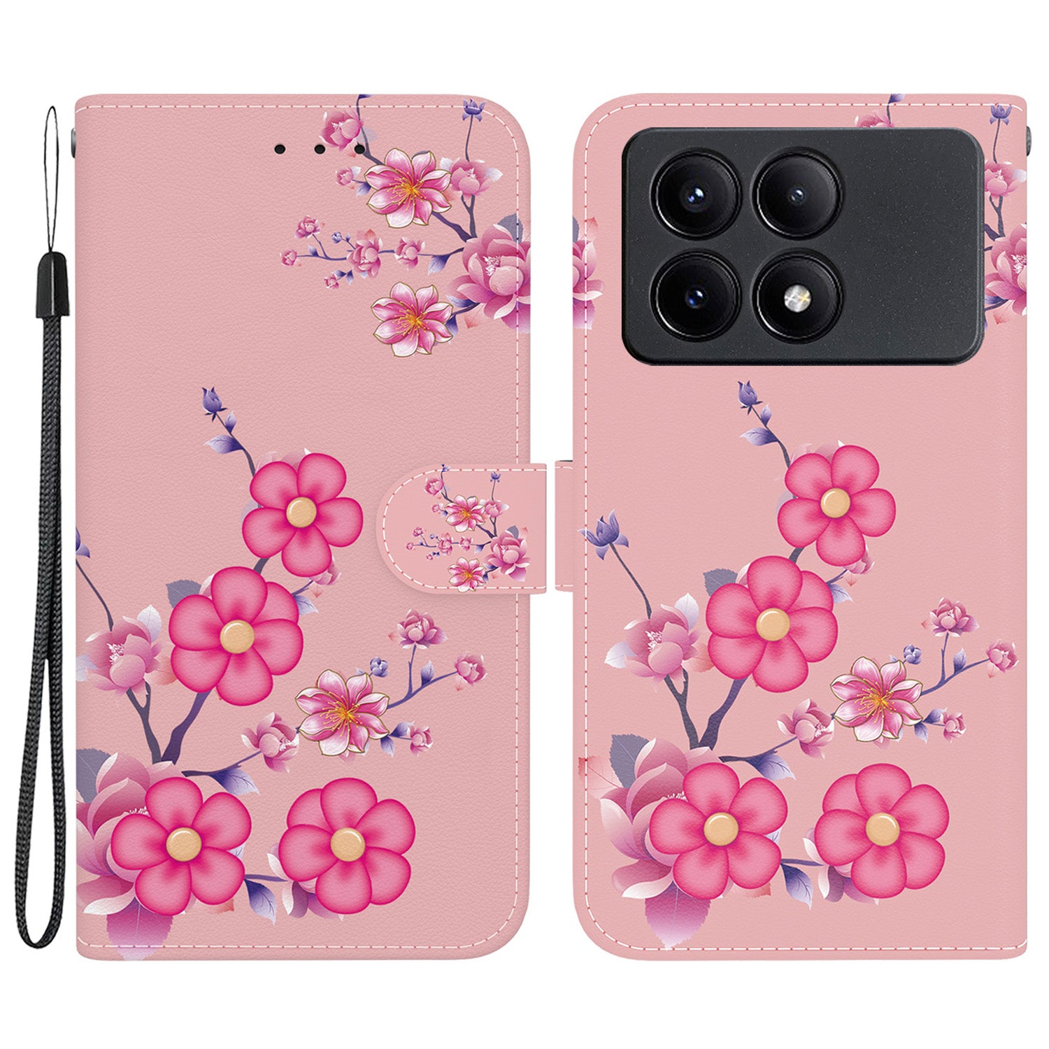 For Xiaomi Redmi K70E 5G / Poco X6 Pro 5G Case Anti-fall Leather Pattern Printing Phone Cover