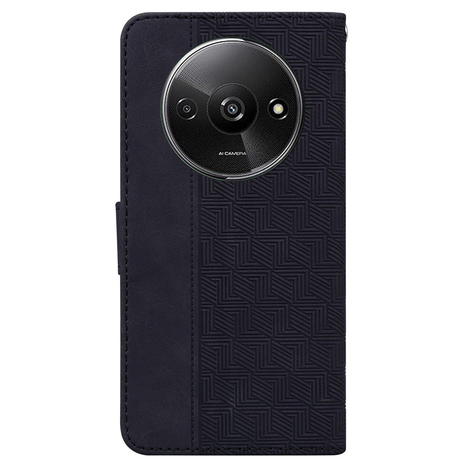 For Xiaomi Redmi A3 / Poco C61 4G Cell Phone Case Leather Cover Phone Protective Shell Geometry Design
