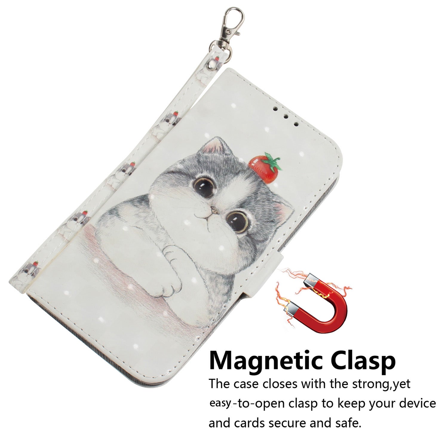 For Xiaomi Redmi A3 / Poco C61 4G Case Pattern Printed Leather Phone Cover with Strap