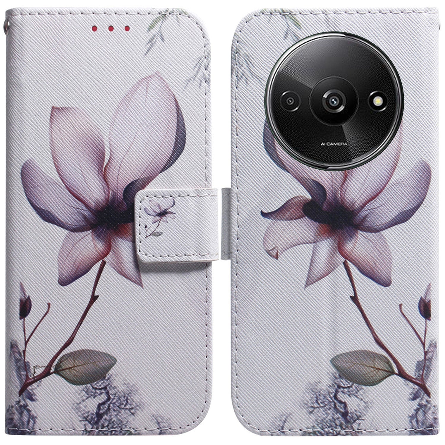 For Xiaomi Redmi A3 / Poco C61 4G Magnetic Case Shock-Absorbent Pattern Printing Phone Stand Cover