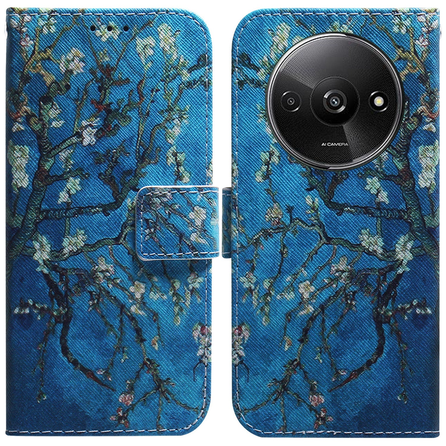 For Xiaomi Redmi A3 / Poco C61 4G Magnetic Case Shock-Absorbent Pattern Printing Phone Stand Cover